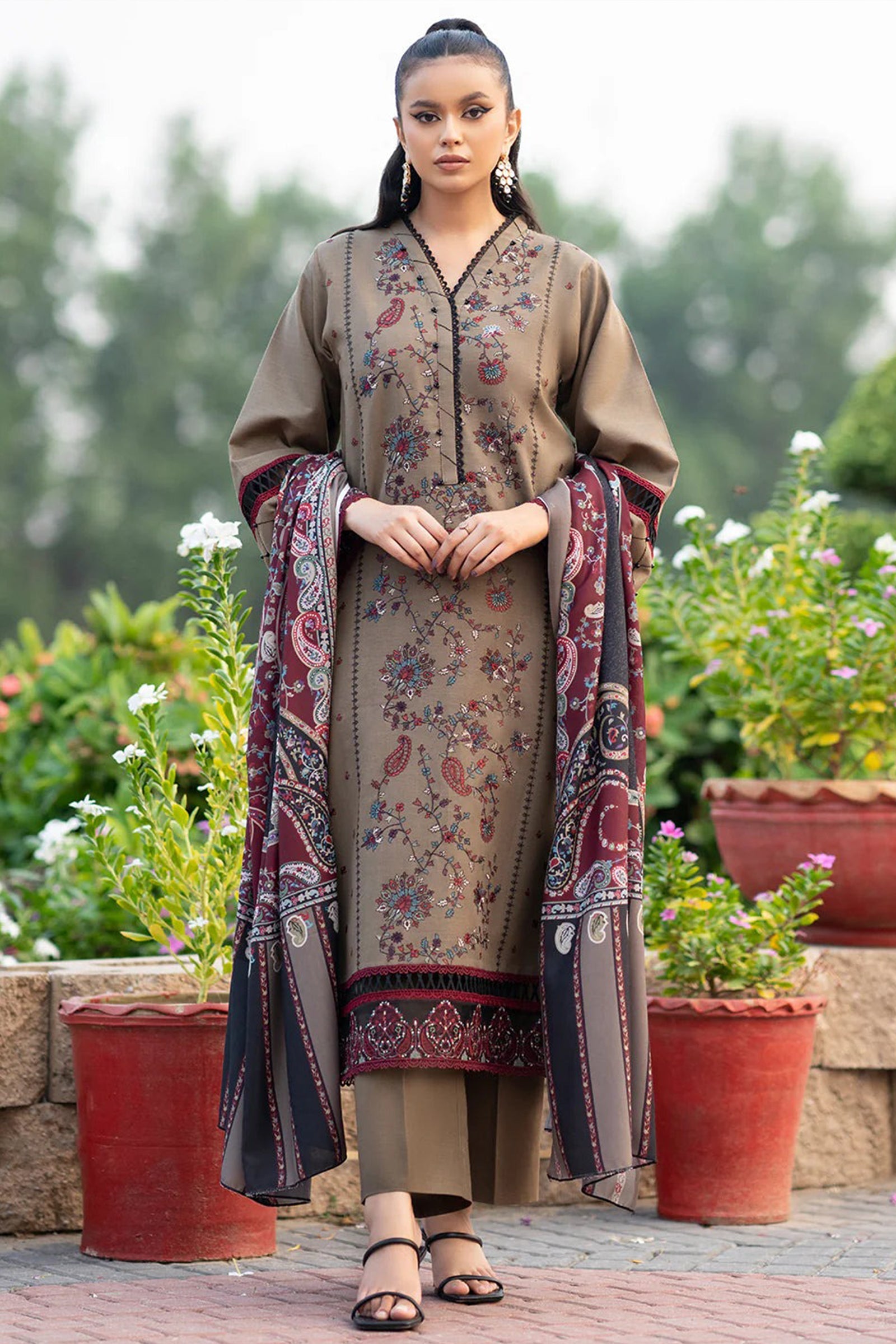 3PC WINTER EMBROIDERED DHANAK - WE001