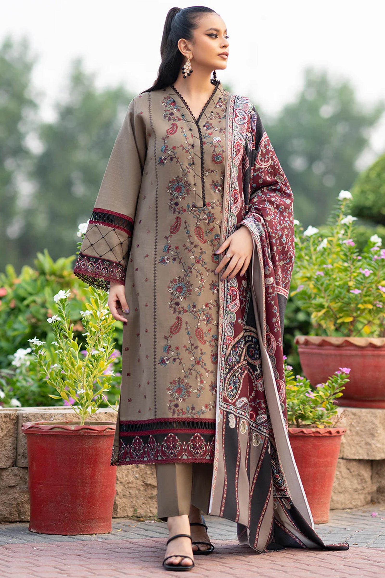 3PC WINTER EMBROIDERED DHANAK - WE001