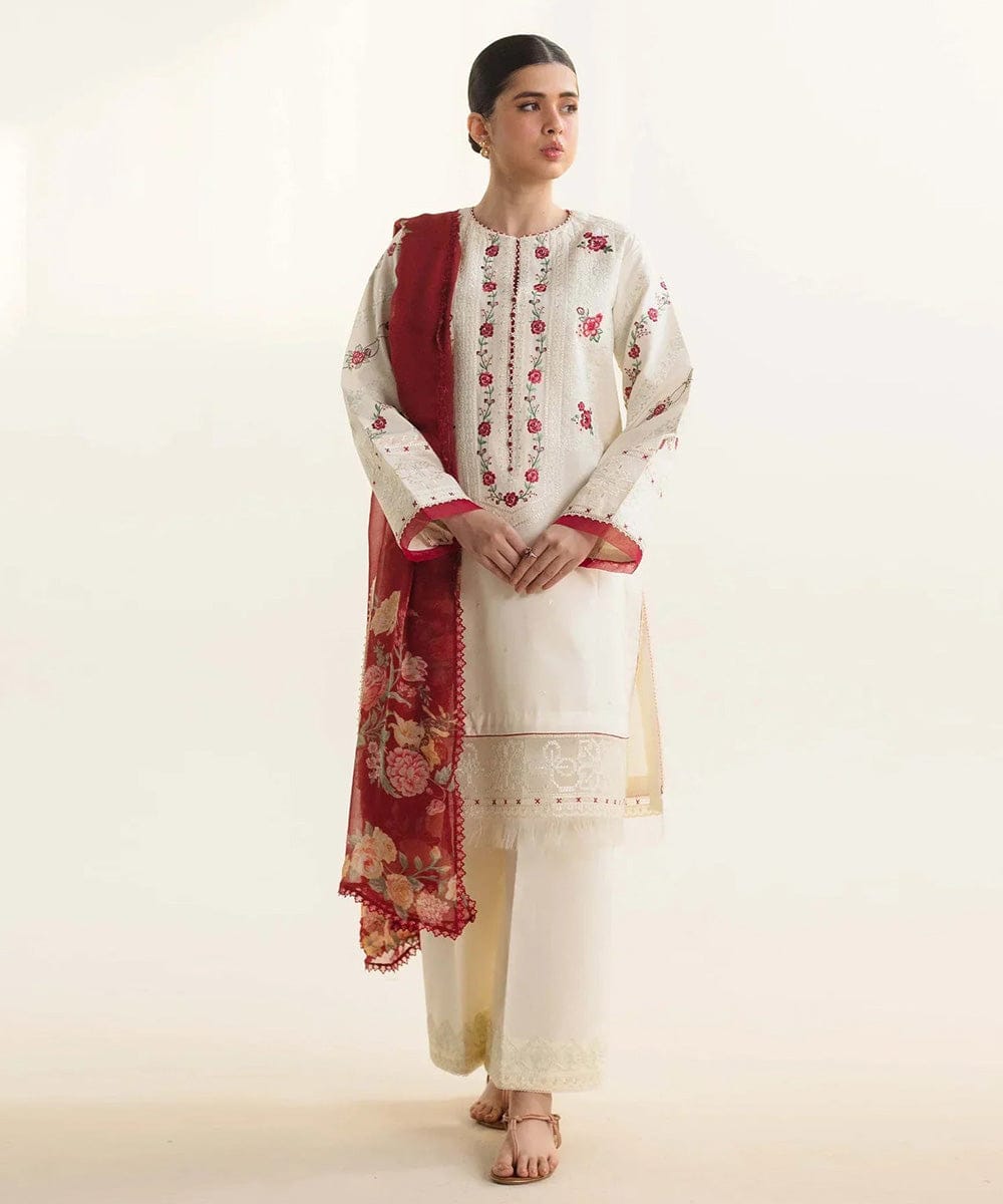 3 PC SUMMER EMBROIDERED LAWN - IE0011