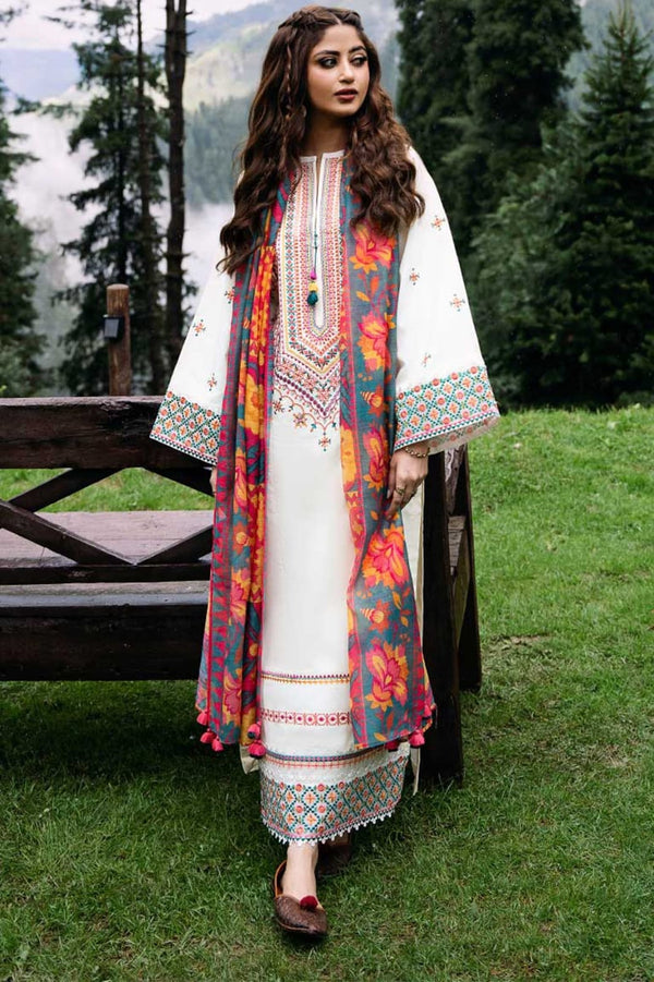 3 PC SUMMER EMBROIDERED LAWN - IE006
