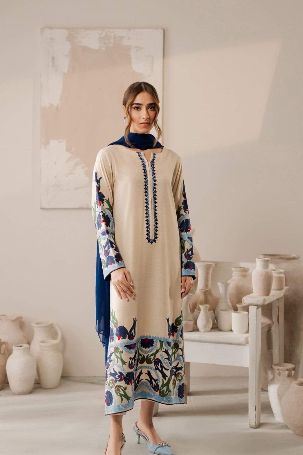 3PC WINTER EMBROIDERED DHANAK - WE004