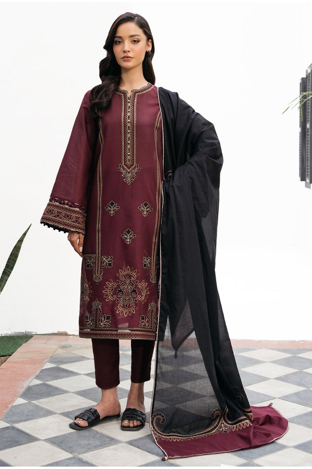 3PC WINTER EMBROIDERED DHANAK - WE003