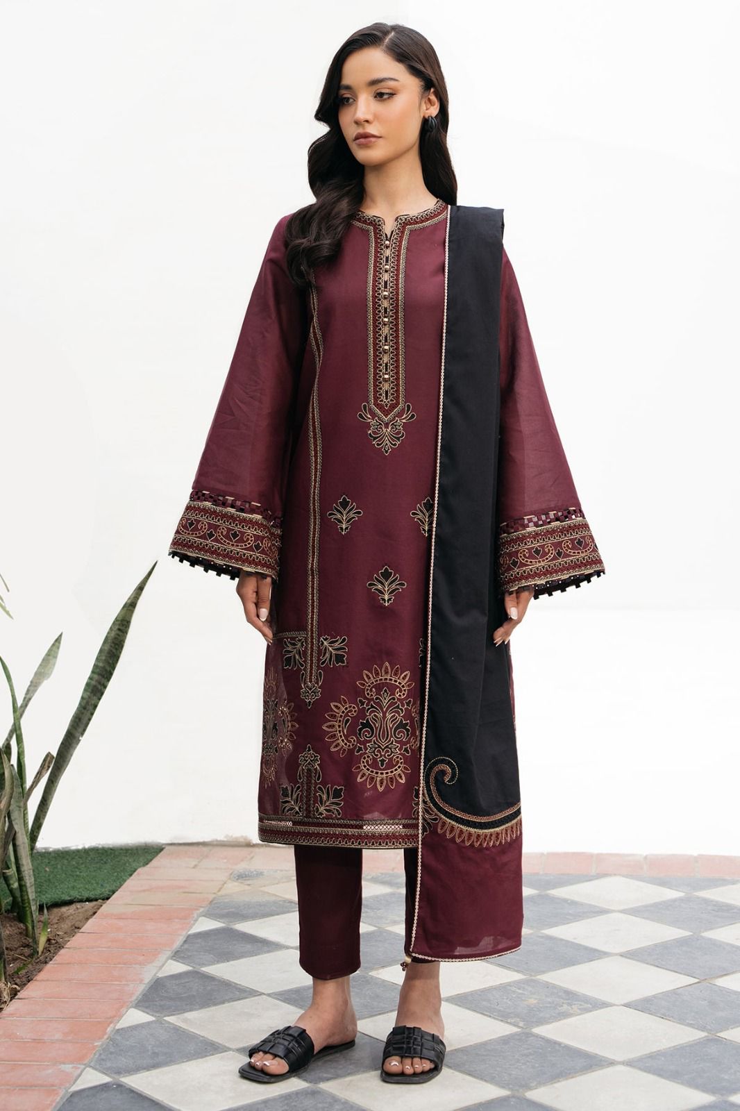 3PC WINTER EMBROIDERED DHANAK - WE003