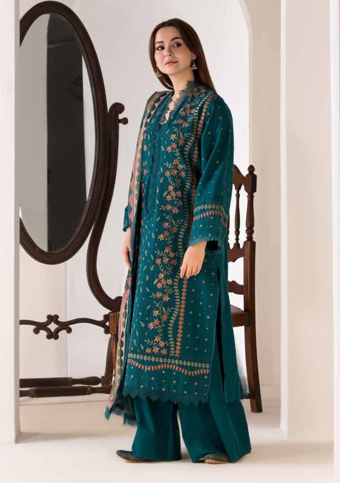 3PC WINTER EMBROIDERED DHANAK - WE007