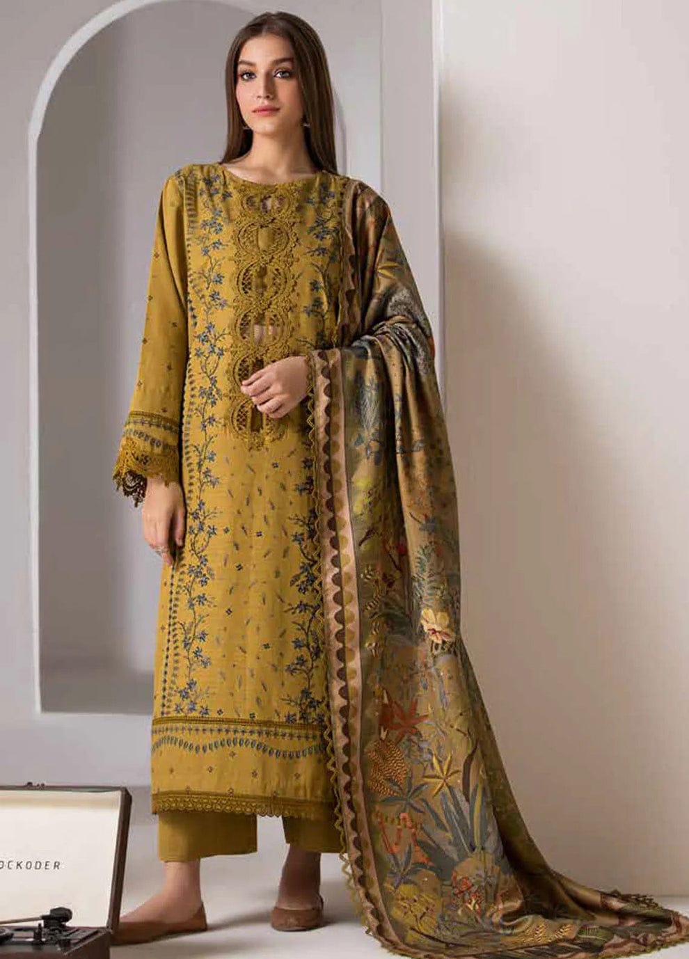 3PC WINTER EMBROIDERED DHANAK - WE006