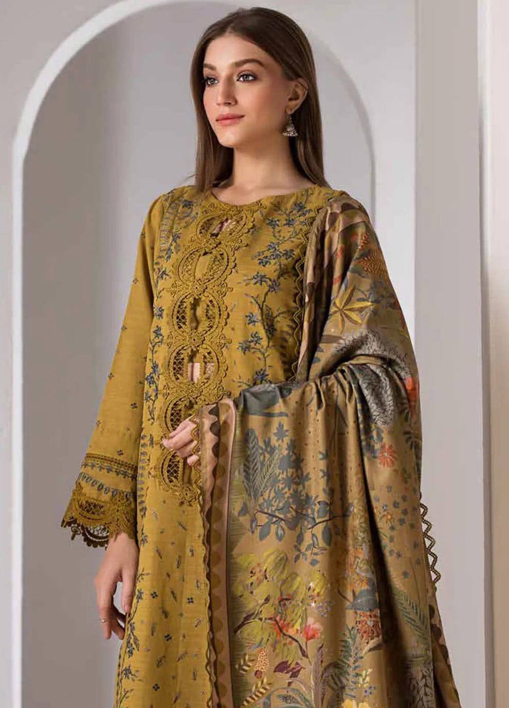 3PC WINTER EMBROIDERED DHANAK - WE006