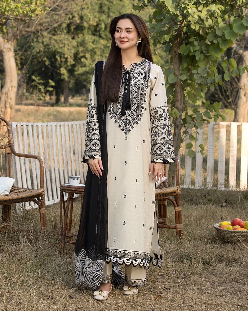 3PC WINTER EMBROIDERED DHANAK - WE009
