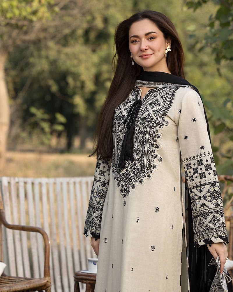 3PC WINTER EMBROIDERED DHANAK - WE009